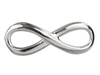 Sterling Silver Infinity Connector Pack of 5 16mm