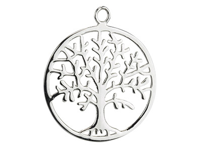 Sterling Silver Tree Of Life Fancy Drop 25mm Pack of 5 - Standard Image - 1