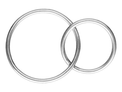 Sterling Silver Interlocking Rings 16mm And 12mm