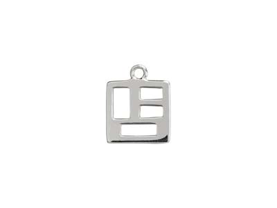 Sterling Silver Geometric Square   Connector 10mm - Standard Image - 1