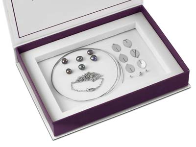 Argentium Silver Slotted Oval And  Pearl Necklace Kit