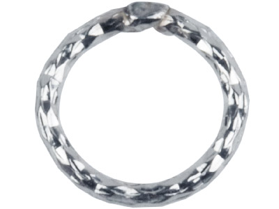 Sterling Silver 1mm X 7mm          Outside Diameter Pack of 10        Diamond Cut Open Decorative        Jump Ring