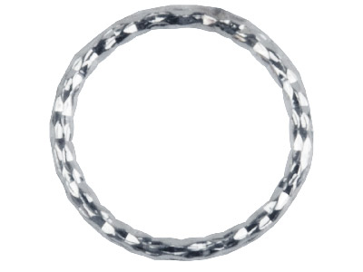 Sterling Silver 1mm X 10mm         Outside Diameter Pack of 10,       Diamond Cut Closed Decorative      Jump Ring