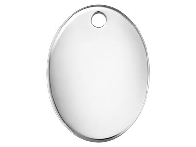 Sterling Silver Oval Hallmark      Quality Tags 7x5mm Pack of 10