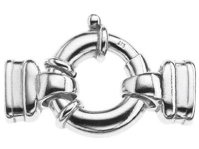 Sterling Silver Jumbo Bolt Ring 15mm V26, 2 Oval End Caps With Bar, No Hole &3 Jump Rings Stamped 'stg+92