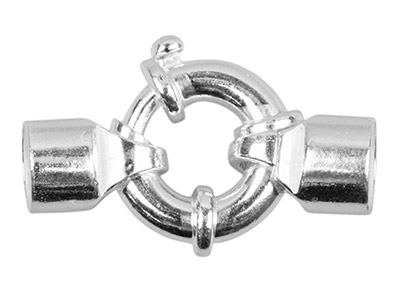 Sterling Silver Jumbo Bolt Ring    14.5mm, 2 End Caps Plain Finish