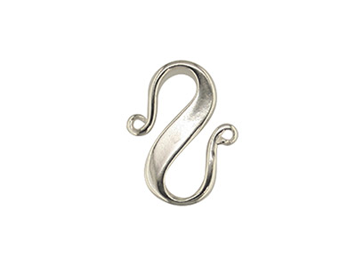 Sterling Silver 'S' Hook Clasp     14mm, Plain Finish - Standard Image - 1