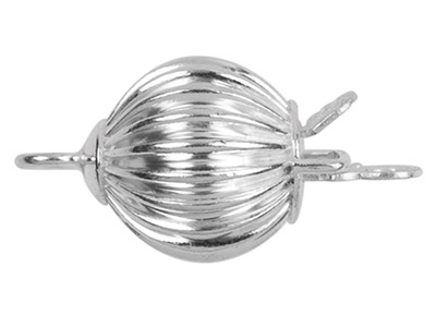 Sterling Silver Corrugated Ball    Clasp 6mm - Standard Image - 1