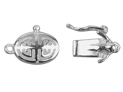 Sterling Silver Clasp 1 Row, With  Figure Of 8 Safety Clip - Standard Image - 2