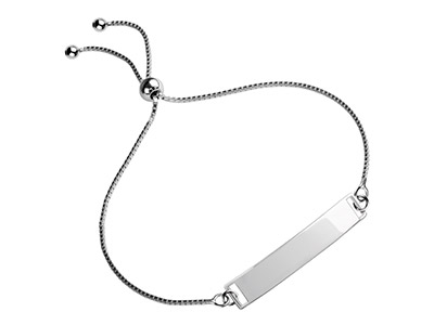 Sterling Silver Adjustable Ball    Clasp And Box Chain Bracelet       Component - Standard Image - 2