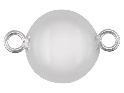 Sterling Silver Magnetic Clasp 12mm 1 Row Ball - Standard Image - 1