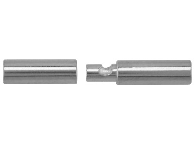 Sterling Silver Bayonet Clasp, With A Push And Twist Action, 3.5mm      Outside Diameter - Standard Image - 2