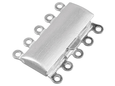 Sterling Silver 5 Row Box Clasp    23x16mm Matt Finish - Standard Image - 1