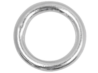 Sterling Silver 8mm Closed,        Pack of 10, Jump Rings, 8mm        Diameter X 1.2mm Round Wire - Standard Image - 1