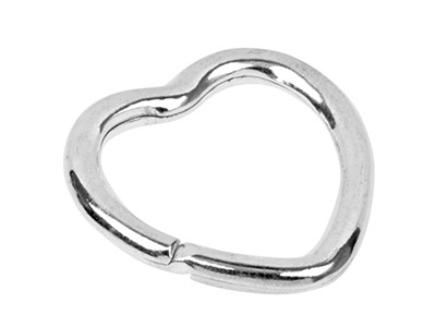 Sterling Silver Key Ring 30mm Split Ring, Heart Shape - Standard Image - 1
