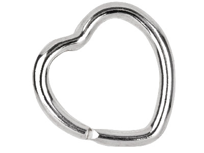 Sterling Silver Key Ring 30mm Split Ring, Heart Shape - Standard Image - 2