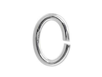 Sterling Silver Open Jump Ring Oval 9mm, Pack of 10 - Standard Image - 1