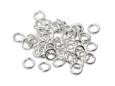 Sterling Silver Open Jump Ring     Heavy 4mm Pack of 50