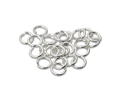 Sterling Silver Open Jump Ring     Heavy 6mm Pack of 25 - Standard Image - 1