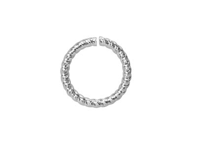 Sterling Silver Open Twisted Wire  Jump Ring 8mm