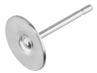Sterling Silver Peg And Flat Disc, Pack of 10 3mm