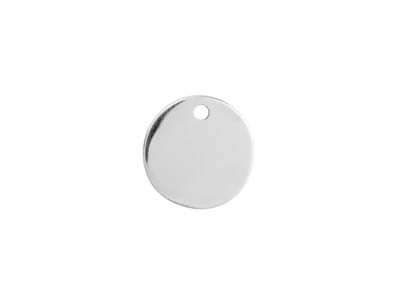 Sterling Silver Round Disc 10mm    Stamping Blank Pack of 5 With 1    Hole, 100% Recycled Silver - Standard Image - 1