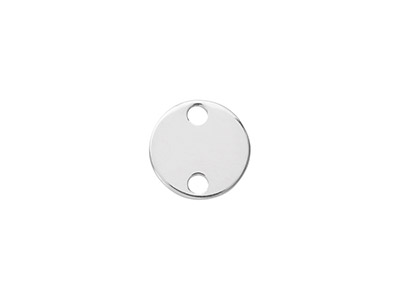 Sterling Silver Round Disc 10mm    Stamping Blank Pack of 5 With 2    Holes, 100% Recycled Silver - Standard Image - 1