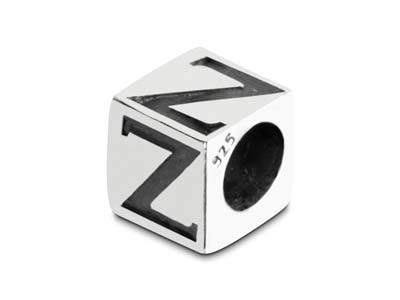 Sterling Silver Letter Z 5mm Cube  Charm Pack of 3