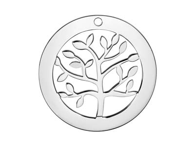 Sterling Silver Tree Of Life Washer 32mm Stamping Blank - Standard Image - 1