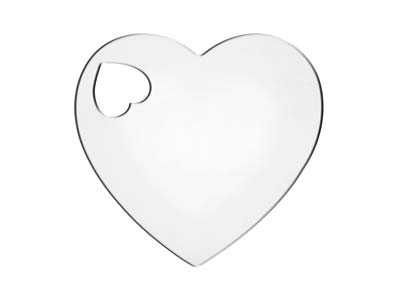 Sterling Silver Heart 20mm         Stamping Blank