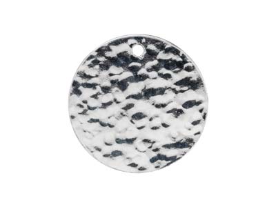 Sterling Silver Round Hammered     Blank 20mm