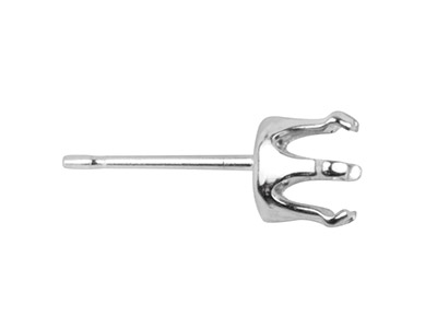 Sterling Silver Claw 6mm,          Pack of 10, Buttercup Ear Stud - Standard Image - 1