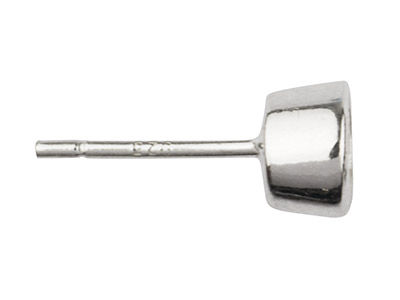 Sterling Silver Round Ear Stud 5mm, Pack of 10, Bezel Set - Standard Image - 3