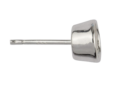 Sterling Silver Round Ear Stud 6mm, Pack of 10, Bezel Set - Standard Image - 3