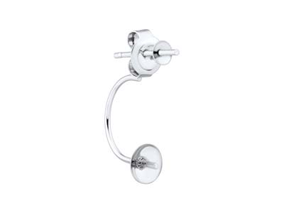 Sterling Silver 3mm Cup And Peg    With Earring Enhancer 4mm Drop Ear Back - Standard Image - 2