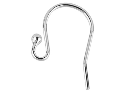 Sterling Silver Hook Wire,         Pack of 20, With Bead And Loop - Standard Image - 1