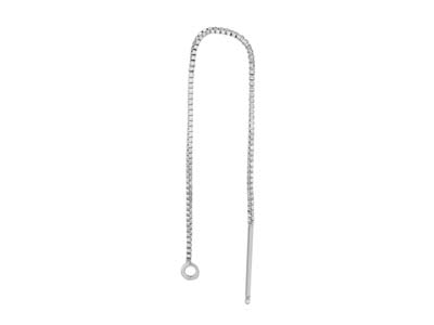 Sterling Silver 63mm Box Chain Ear Thread With Jump Ring
