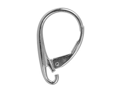 Sterling Silver Continental        Ear Wire Flat With Open Loop - Standard Image - 1