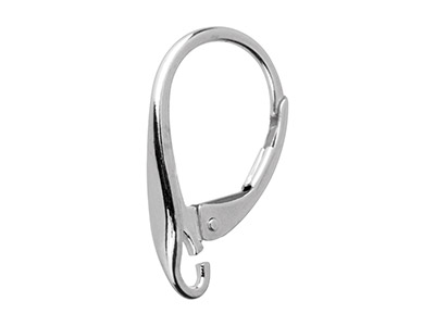 Sterling Silver Continental        Ear Wire Flat With Open Loop - Standard Image - 2