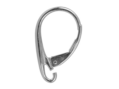 Sterling Silver Continental        Ear Wire Knife Edge With Open Loop - Standard Image - 1