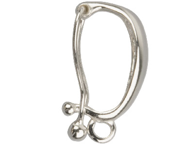 Sterling Silver Clip On Bail 14mm  Domed Front - Standard Image - 1