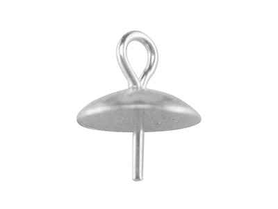 Sterling Silver Pendant Cups 3mm,  Pack of 10, 645