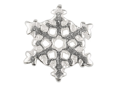Sterling Silver Snowflake Charm    Bead - Standard Image - 2
