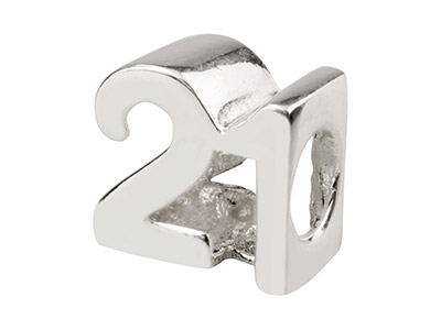 Sterling Silver '21' Charm Bead - Standard Image - 1