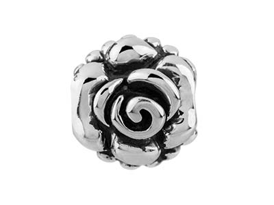 Sterling Silver Rose Charm Bead - Standard Image - 1