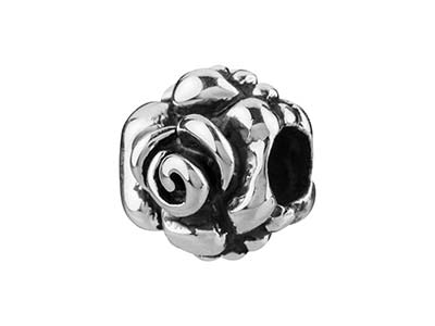 Sterling Silver Rose Charm Bead - Standard Image - 2