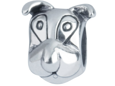 Sterling Silver Oxidised Woof Woof Charm Bead