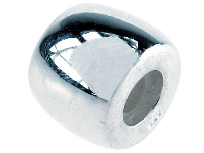 Sterling Silver Stopper Bead Plain - Standard Image - 1