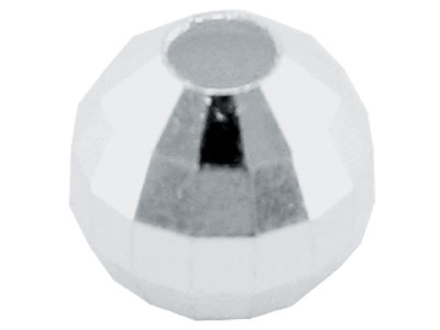Sterling Silver 6mm 2 Hole Bead Mirror Cut