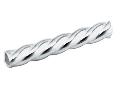 Sterling Silver Twist Round        10x1.5mm Tube Beads Pack of 25     0.8mm Hole Diameter - Standard Image - 1